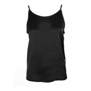 Satin Top met Dunne Bandjes Drykorn , Black , Dames