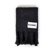 Zwart Wol Mohair Sjaal Jil Sander , Black , Heren