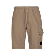 Lichte Fleece Shorts met Lens Detail C.p. Company , Beige , Heren