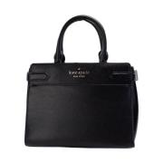 Middel Zwart Leren Crossbody Satchel Tas Kate Spade , Black , Dames