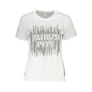 Elegant T-shirt met korte mouwen en logo Patrizia Pepe , White , Dames