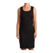 Elegante Mouwloze Knielengte Jurk Patrizia Pepe , Black , Dames