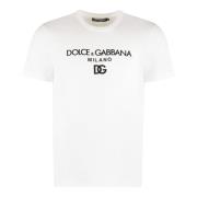 Velvet Print Crew-neck T-shirt Dolce & Gabbana , White , Heren