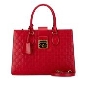 Pre-owned Leather totes Gucci Vintage , Red , Dames