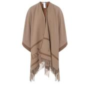 Kameelwol Poncho Hilde Bruin Logo Max Mara , Brown , Dames