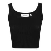 Crop Top in Stretch Viscose Gebreid Max Mara , Black , Dames