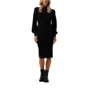 Elegante Zwarte Midi Jurk Twinset , Black , Dames