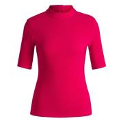 Geribbeld Jersey Top met Knoopdetails Hugo Boss , Pink , Dames