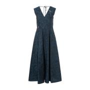 Diego Abito Pl/Co Blu midi jurk Max Mara , Blue , Dames