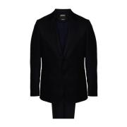 Blauwe Wol Twill Blazer en Broek Ermenegildo Zegna , Blue , Heren