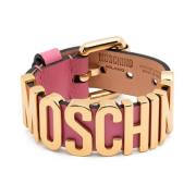 Logo Lettering Pin-Buckle Fastening Armband Moschino , Purple , Dames