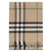 Luxe Cashmere Frayed Hem Sjaal Burberry , Beige , Heren