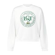 Gedrukte Sweatshirt Oversized Casual Look Lacoste , White , Heren