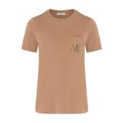 Kameel Katoenen T-shirt Max Mara , Brown , Dames