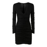 Zwarte Bodycon Jurk met V-Hals Pinko , Black , Dames