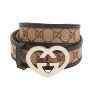 Pre-owned Leather belts Gucci Vintage , Beige , Dames