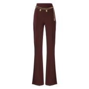 Bordeaux Broek met Kettingdetails Elisabetta Franchi , Red , Dames