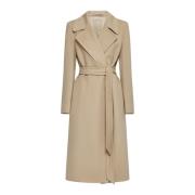 Elegante Wollen Jas Tagliatore , Beige , Dames