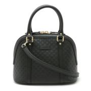 Pre-owned Leather handbags Gucci Vintage , Black , Dames