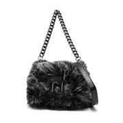 Faux-Fur Rechthoekige Tas met Kettingband Liu Jo , Black , Dames