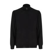 Elegant Half-Zip Jumper Fedeli , Black , Heren