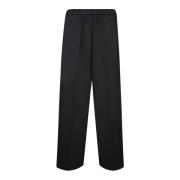 Wijde zwarte Milano Stretch Broek Fabiana Filippi , Black , Dames