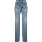 Straight Leg Denim Jeans Saint Laurent , Blue , Dames