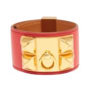 Pre-owned Leather bracelets Hermès Vintage , Red , Dames