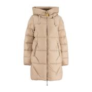 Lange Donsjas van Nylon Taffeta Parajumpers , Beige , Dames