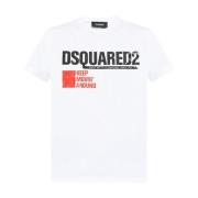 Wit T-shirt met stijl S71Gd1462-S24662 Dsquared2 , White , Heren