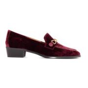 Bordeaux Velvet Axel Loafer Goud-tone Roberto Festa , Red , Dames