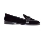 Zwarte Velvet Edelsteen Loafer Schoenen Roberto Festa , Black , Dames