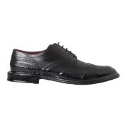 Zwarte Leren Oxford Wingtip Formele Schoenen Dolce & Gabbana , Black ,...