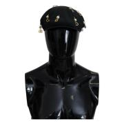 Zwarte Newsboy Hat Italiaanse Stijl Dolce & Gabbana , Black , Heren