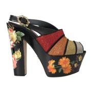 Multicolor Floral Crystal Platform Sandalen Dolce & Gabbana , Multicol...