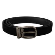 Elegant Designer Velvet Belt Dolce & Gabbana , Black , Heren