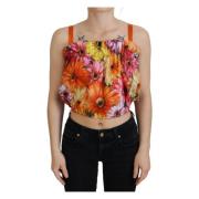 Bloemen Elegance Mouwloze Cropped Top Dolce & Gabbana , Multicolor , D...