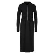 Geplooide Midi Jurk met Jas Marc Cain , Black , Dames