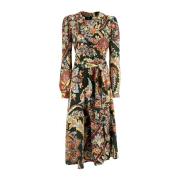 Bloemen Paisley Print Midi Jurk Etro , Multicolor , Dames