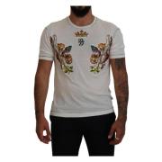 Elegante witte Tee katoen-zijde mix Dolce & Gabbana , White , Heren