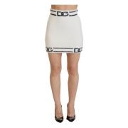 Hoge taille minirok met logoprint Dolce & Gabbana , White , Dames