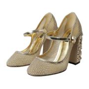 Kristalversierde Mary Jane Pumps Dolce & Gabbana , Beige , Dames