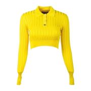 Korte Polo Hals Jumper voor Vrouwen Dolce & Gabbana , Yellow , Dames