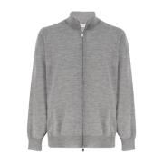 Zachte textuur cardigan met gegoten rits Brunello Cucinelli , Gray , H...