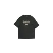 Casual Katoenen T-shirt Acne Studios , Black , Heren