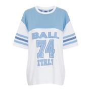 Sportieve Oversized T-shirt met Strepen Ball , White , Dames