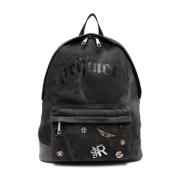 Rugzak met print en logo John Richmond , Black , Heren