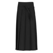 Zwarte Wollen Rok met Plooien Fabiana Filippi , Black , Dames