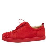 Pre-owned Suede sneakers Christian Louboutin Pre-owned , Red , Heren