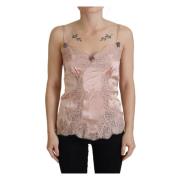 Elegant Roze Zijden Lingerie Top Dolce & Gabbana , Pink , Unisex